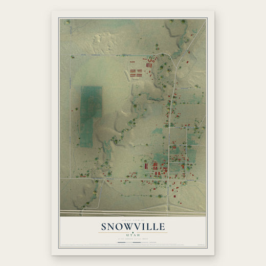 Snowville, Utah map print, the full design