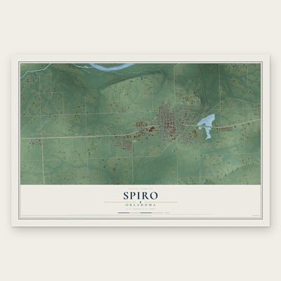 Spiro, Oklahoma map print, the full design