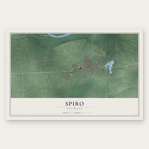 Spiro, Oklahoma map print, the full design