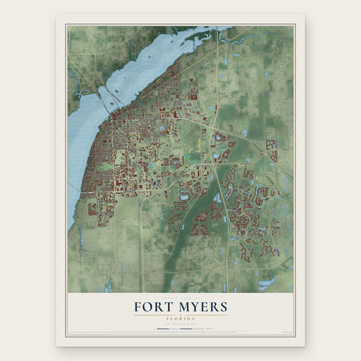 Fort Myers, Florida map print, the full design