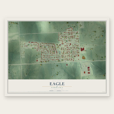 Eagle, Nebraska map print, the full design