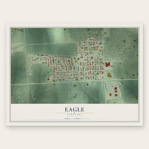Eagle, Nebraska map print, the full design