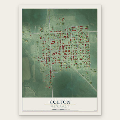 Colton, South Dakota map print, the full design