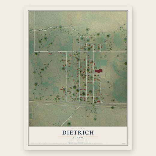 Dietrich, Idaho map print, the full design