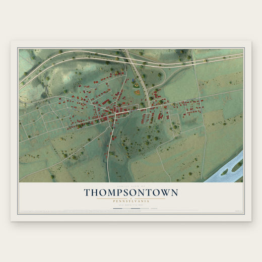 Thompsontown, Pennsylvania map print, the full design