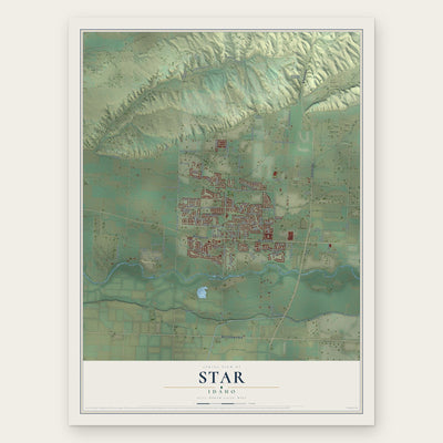 Star, Idaho map print, the full design