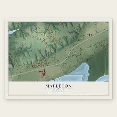 Mapleton, Illinois map print, the full design