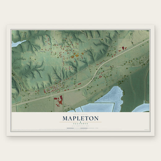 Mapleton, Illinois map print, the full design