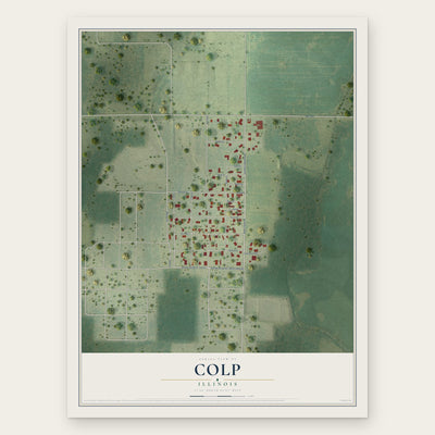 Colp, Illinois map print, the full design
