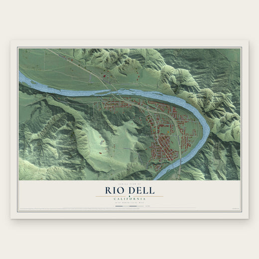 Rio Dell, California map print, the full design