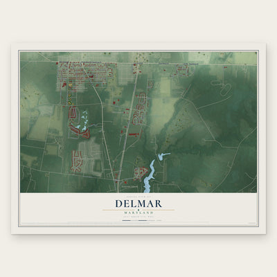 Delmar, Maryland map print, the full design