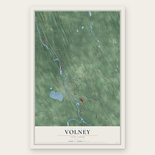 Volney, New York map print, the full design