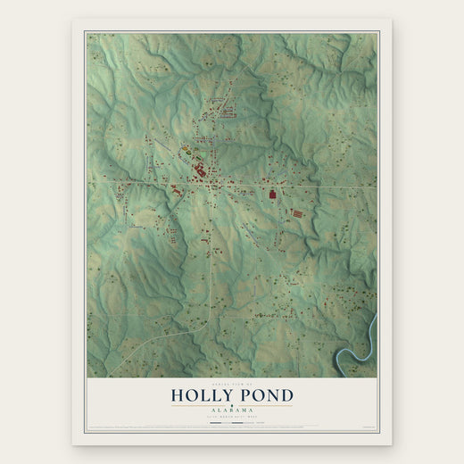 Holly Pond, Alabama map print, the full design