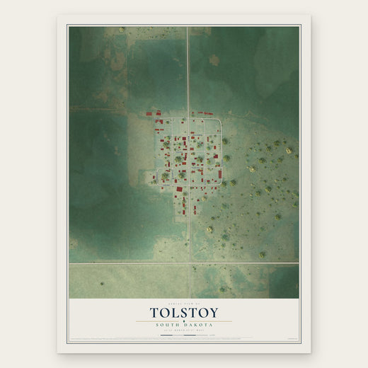Tolstoy, South Dakota map print, the full design