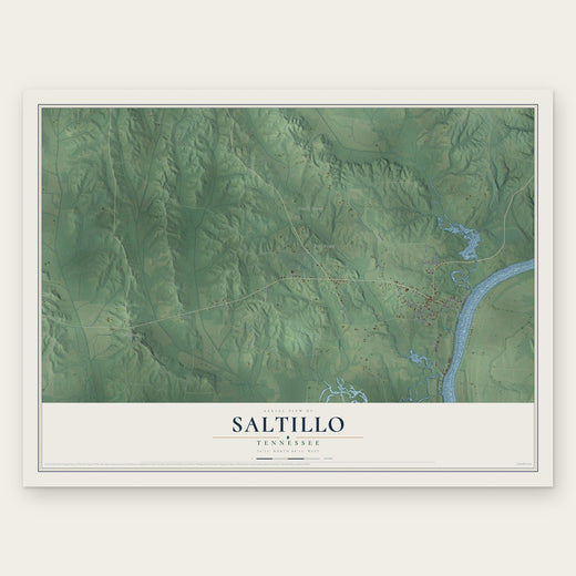 Saltillo, Tennessee map print, the full design