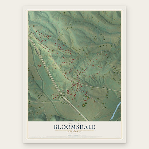 Bloomsdale, Missouri map print, the full design
