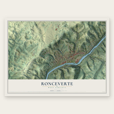Ronceverte, West Virginia map print, the full design