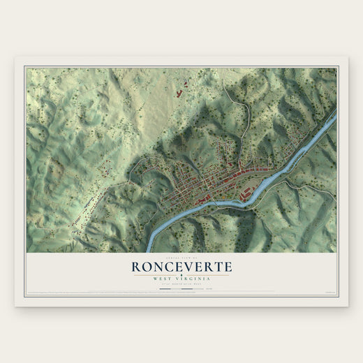 Ronceverte, West Virginia map print, the full design