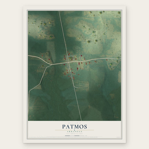 Patmos, Arkansas map print, the full design