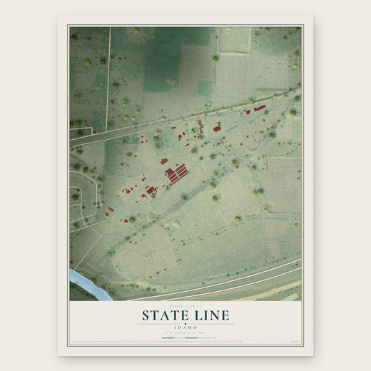 State Line, Idaho map print, the full design