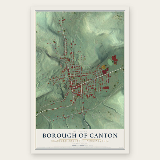 Borough of Canton, Bradford County, Pennsylvania map print, the full design