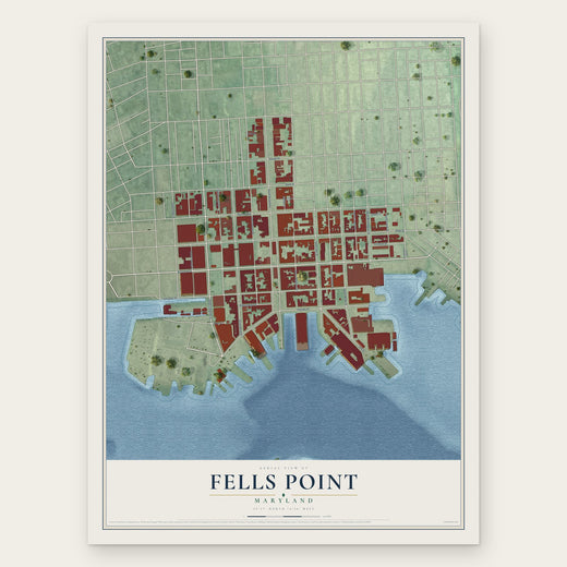 Fells Point, Maryland map print, the full design