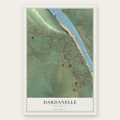 Dardanelle, Arkansas map print, the full design
