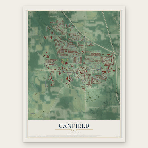 Canfield, Ohio map print, the full design