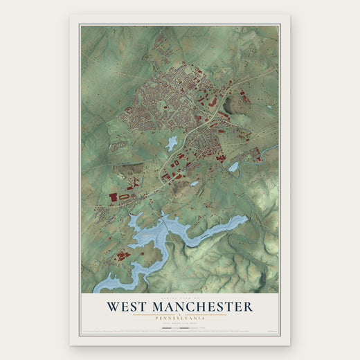 West Manchester, Pennsylvania map print, the full design
