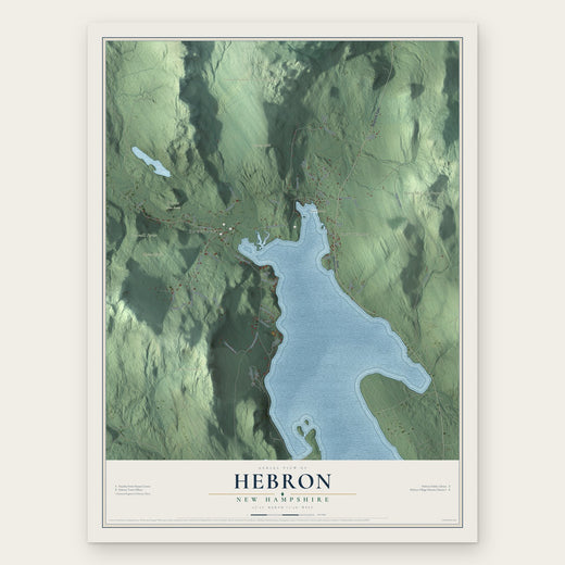 Hebron, New Hampshire map print, the full design