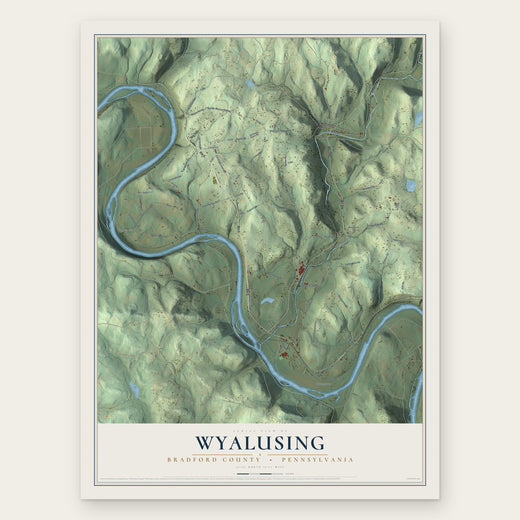 Wyalusing, Bradford County, Pennsylvania map print, the full design