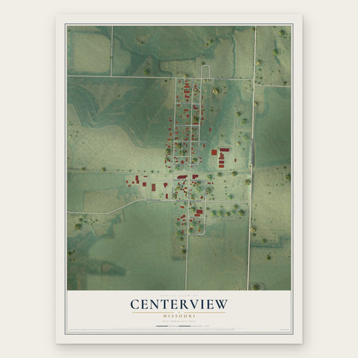 Centerview, Missouri map print, the full design