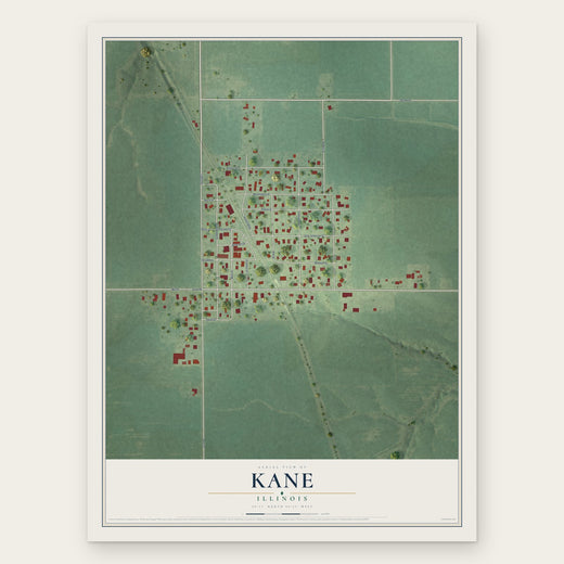Kane, Illinois map print, the full design