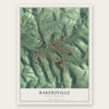 Bakersville, North Carolina map print, the full design