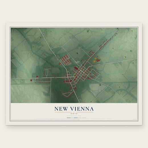 New Vienna, Ohio map print, the full design