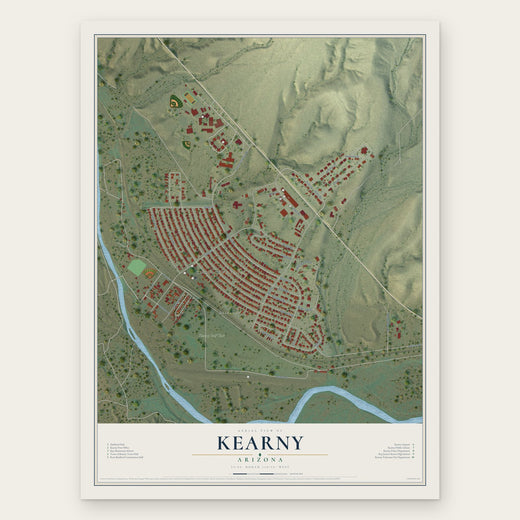 Kearny, Arizona map print, the full design