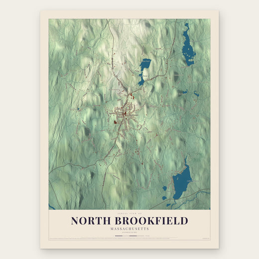 North Brookfield, Massachusetts map print, the full design