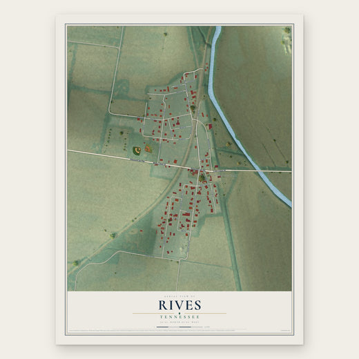 Rives, Tennessee map print, the full design