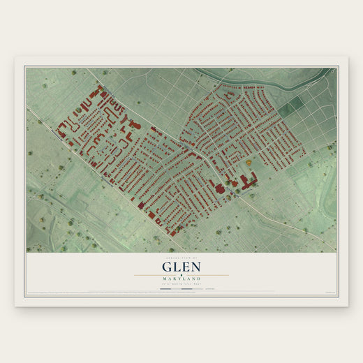 Glen, Maryland map print, the full design