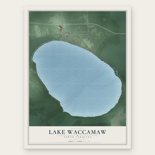 Lake Waccamaw, North Carolina map print, the full design
