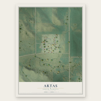 Artas, South Dakota map print, the full design