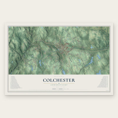 Colchester, Connecticut map print, the full design