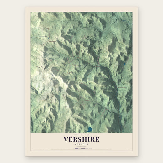 Vershire, Vermont map print, the full design