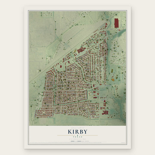 Kirby, Texas map print, the full design