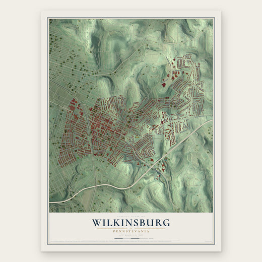 Wilkinsburg, Pennsylvania map print, the full design