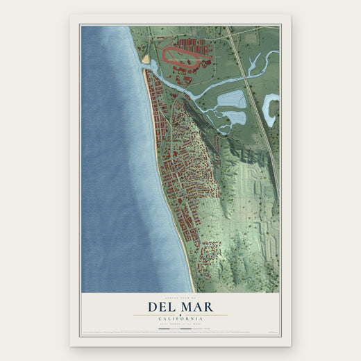 Del Mar, California map print, the full design