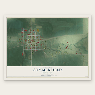 Summerfield, Illinois map print, the full design