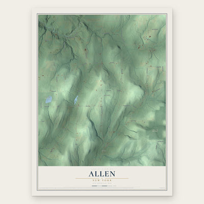 Allen, New York map print, the full design