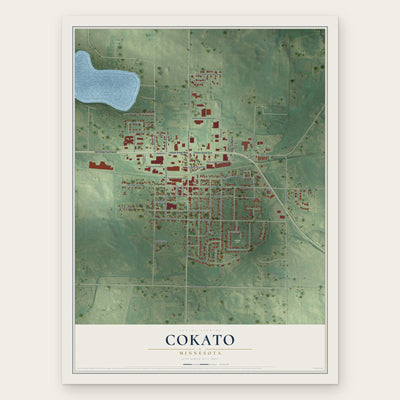 Cokato, Minnesota map print, the full design