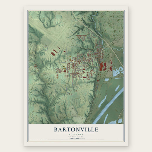 Bartonville, Illinois map print, the full design